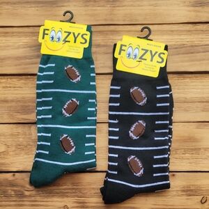 NWT Foozy's Men's Football Themed Socks - Green and Black